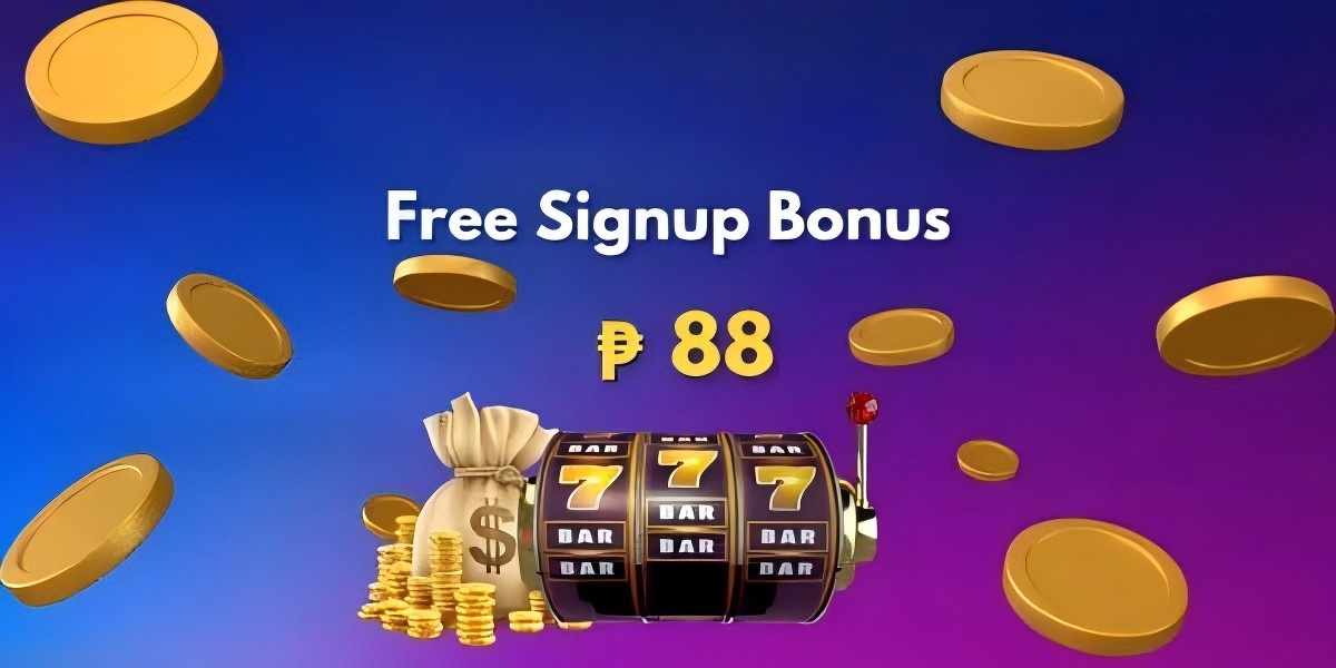 Welcome bonus banner artwork with gold coins and slot reels